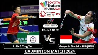 Gregoria Mariska TUNJUNG INA VS LIANG Ting Yu TPE WS R 32  Thailand Open 2024 Badminton