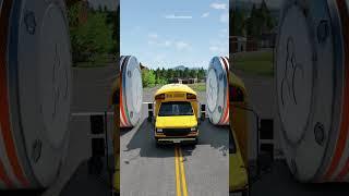 Buses vs Giant Bollard Crash 2 #shorts #beamngdrive #bus