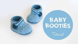 How To Crochet Cute and Easy Baby Booties  Croby Patterns