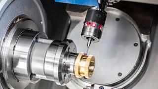 Touch Probe TC52 Measurement of a gear wheel in a turn-mill machining center  Zahnradvermessung