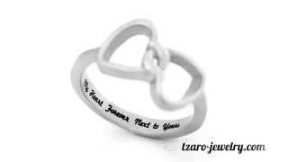 Love Ring - Double Hearts Ring My Heart Forever Next to Yours Sizes 6 to 9