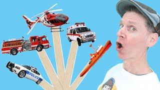 Emergency Vehicles  Pop Sticks Song with Matt  Dream English Kids