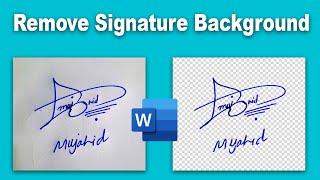 How to remove Signature Background make PNG transparent using Microsoft Word