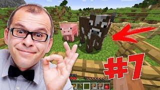 SURVIVAL WITH DAD IN MINECRAFT We Build A Farm We Make A Pig And A Cow
