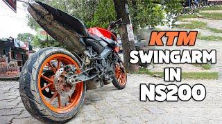 How to install KTM Swingarm in Pulsar Ns200 - 1st video on internet