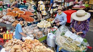 Cambodian Market Food Compilation - Market Food On Busy Day Vs Normal Day @Orussey Market