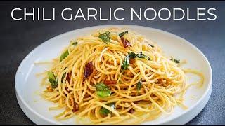 Garlic Chili Noodles Recipe  Spicy Spaghetti Stir Fry