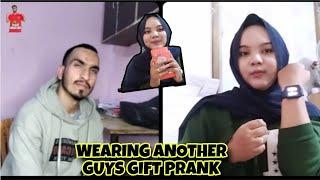 WEARING ANOTHER guys GIFT  Prank on My LDR boyfriend  His reaction 