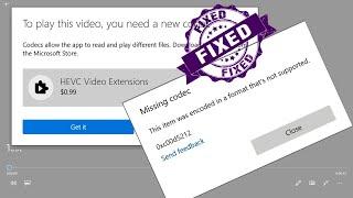 FIX -This item was encoded in a format thats not supported  0xc00d5212 error  Missing codec