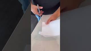 How to fit your whole body thru a sheet of paper *CHALLENGE REVEALED*  #shorts