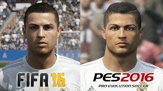 FIFA 16 vs PES 2016 REAL MADRID Face Comparison