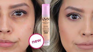 NEW FROM NYX AND ONLY $11 BARE WITH ME CONCEALER SERUM  REVIEW AND WEAR TEST