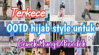 Inspirasi OOTD hijab style cewek Pendek Terkeren