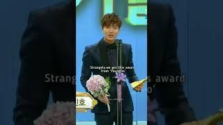 #kimwoobin choi young do giving best couple award to main leads of heirs #leeminho #parkshinhye