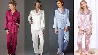 Bridal silk satin nightwear sleepwear two-piece pajama set