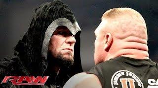 Brock Lesnar is surprised by the return of The Undertaker Raw Feb. 24 2014