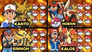 Ash New Pokemon Team For Each RegionKanto To Galar