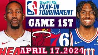 Philadelphia 76ers Vs Miami Heat 1ST Highlights  April 17 2024  NBA Play in