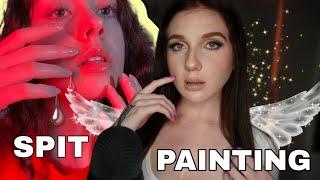 ASMR  Spit Painting Ourselves with Different Objects  Collab with @ASMRmpits