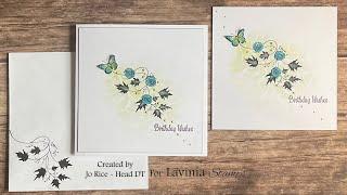Butterfly Roses and a Vine by Jo Rice #laviniastamps #birthdaycard