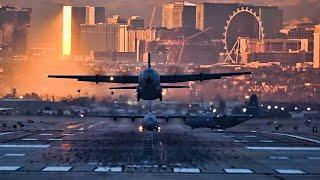 Multiple Aircraft Takeoff & Land At Nellis AFB 2022