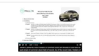 Mullen Automotive Emergency Shareholder Meeting 7-9-2024