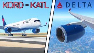 Infinite Flight ️ Full Flight  Airbus A350 - 900 Real Sounds  Chicago - Atlanta  Delta