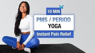 PMS & Period Pain Relief 10-Minute Yoga Stretches at Home  Kaji Pm