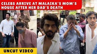 Anil Mehtas death Malaika Arora Arbaaz Khan Arjun Kapoor Salim Khan Amrita Arora arrive