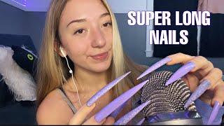 ASMR Mic Scratching + Nail Tapping with SUPER LONG nails