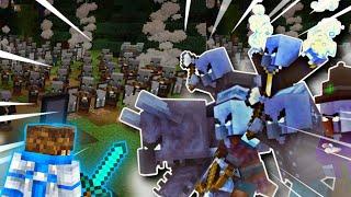 BIGGEST PILLAGER RAID in Minecraft 20 Players VS 200 PILLAGERS - EPIC BATTLE - MCPE Realm Event