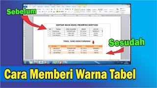 Cara Memberi Warna TABEL di Word