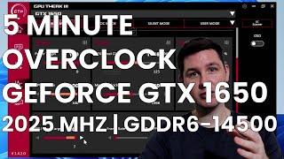 5 Minute Overclock GeForce GTX 1650 to 2025 MHz