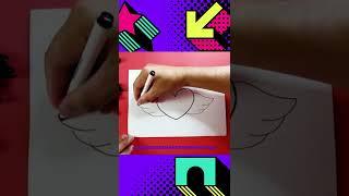 COMO DIBUJAR UN CORAZÓN CON ALAS #shorts