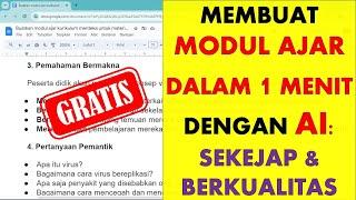 Membuat Modul Ajar Berkualitas dalam Sekejap dengan AI Tidak Sampai 1 Menit Otomatis Jadi