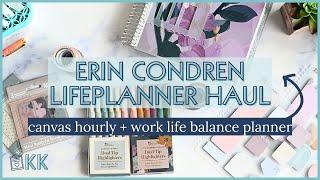Erin Condren Haul Launch Week NEW LifePlanner Bold Blooms Canvas Hourly + Work Life Balance Planner