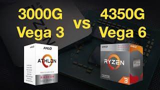 Athlon 3000G vs Ryzen 3 4350G Vega 3 vs Vega 6 APU Gaming Test - 1080p in 6 Games