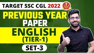 Set-3 Previous Year Paper English Language Tier-1  Target SSC CGL 2022  Tarun Grover