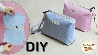 How to make zipper pouch bag  Easy sewing project