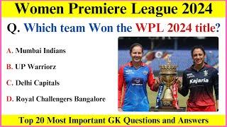 WPL 2024 GK  Women IPL 2024 GK  Women Premiere League 2024  Sports Current Affairs 2024