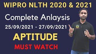 Wipro NLTH Aptitude 25Sep 27Sep 2021 Analysis   Wipro NLTH 2020 & 2021 Batch