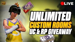 PUBG MOBILE LIVE CUSTOM ROOMS UC AND RP GIVEAWAYS  MALLANA IS LIVE