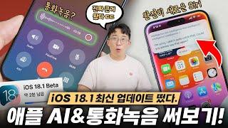 애플식 ChatGPT와 공식 통화녹음 업데이트 iOS 18.1 Beta 미리 써봤습니다.