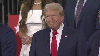 Former President Donald Trump makes appearance at RNC first since assassination attempt