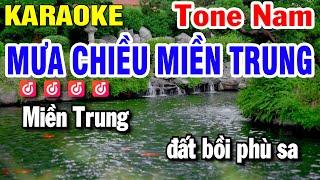 Mưa Chiều Miền Trung Karaoke Tone Nam Nhạc Sống  Huỳnh Lê