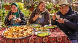 Rice Pilaf - King Dish of Azerbaijani Cuisine. Turkish Coffee on Sand.