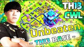 TH13 WAR BASE LINK Best TH13 anti 3 star war base 2024 COC TH13 CWL Base after update