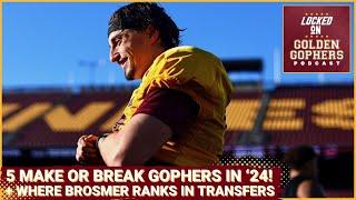 5 Make or Break Players for the Minnesota Gophers + Where Max Brosmer Ranks Among Big Ten Transfers