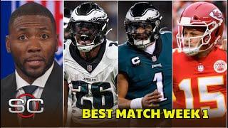 ESPN breaks Saquon debut Eagles beat Packers Chiefs dominate Ravens Wilson injury JaMarr update