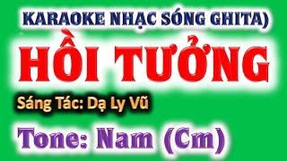 KARAOKE Hồi tưởng - tone nam Cm phối mới - ghita Hoàng Chung 2024 St Dạ Ly Vũ